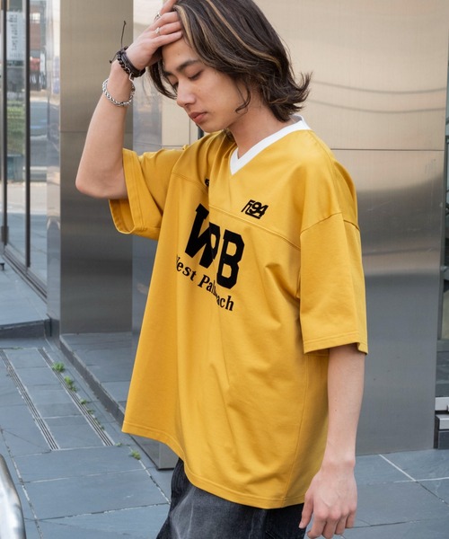 WEGO（ウィゴー）の「WEGO/グラフィックフットボールT（Tシャツ/カットソー・メンズ・ネイビー/イエロー・MEDIUM/LARGE）」の12枚目の写真