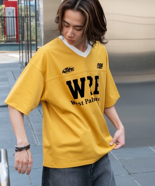 WEGO（ウィゴー）の「WEGO/グラフィックフットボールT（Tシャツ/カットソー・メンズ・ネイビー/イエロー・MEDIUM/LARGE）」の14枚目の写真