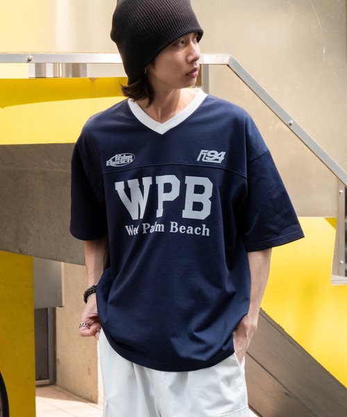 WEGO（ウィゴー）の「WEGO/グラフィックフットボールT（Tシャツ/カットソー・メンズ・ネイビー/イエロー・MEDIUM/LARGE）」の7枚目の写真