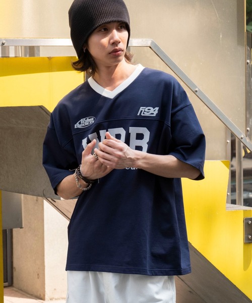 WEGO（ウィゴー）の「WEGO/グラフィックフットボールT（Tシャツ/カットソー・メンズ・ネイビー/イエロー・MEDIUM/LARGE）」の8枚目の写真
