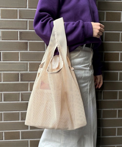 MARK'S(マークス)の「メッシュコレクション トートバッグ(トートバッグ・レディース・ベージュ/オレンジ/グリーン/ピンク/ホワイト/ライトブルー・FREE)」の3枚目の写真
