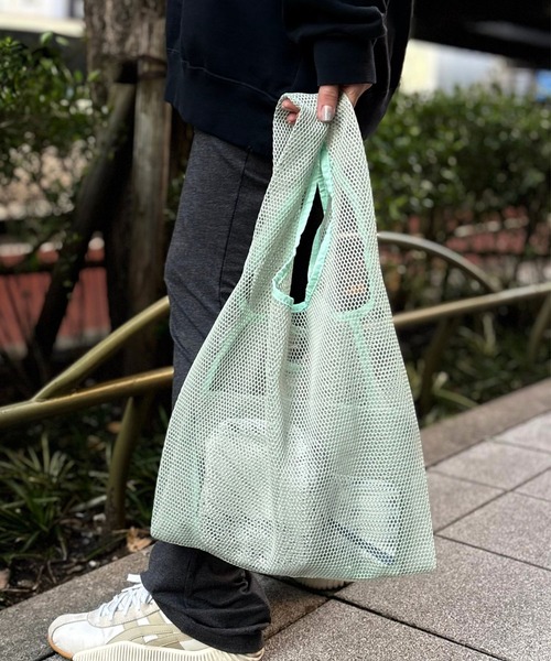 MARK'S(マークス)の「メッシュコレクション トートバッグ(トートバッグ・レディース・ベージュ/オレンジ/グリーン/ピンク/ホワイト/ライトブルー・FREE)」の4枚目の写真
