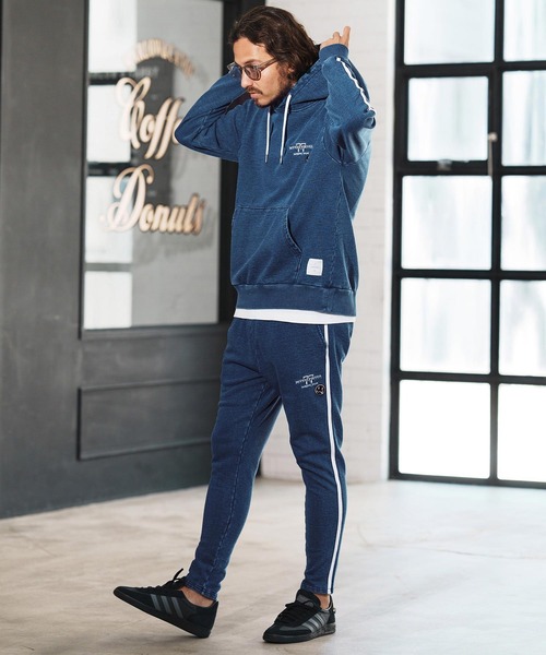 seventy seven(セブンティセブン)の「mp13505-denim jersey pants ニットデニムパンツ(スウェットパンツ・メンズ・インディゴブルー/ライトインディゴブルー・S/M/L/XL)」の5枚目の写真