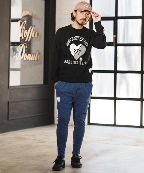 seventy seven(セブンティセブン)の「mp13505-denim jersey pants ニットデニムパンツ(スウェットパンツ・メンズ・インディゴブルー/ライトインディゴブルー・S/M/L/XL)」の6枚目の写真