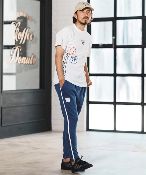 seventy seven(セブンティセブン)の「mp13505-denim jersey pants ニットデニムパンツ(スウェットパンツ・メンズ・インディゴブルー/ライトインディゴブルー・S/M/L/XL)」の7枚目の写真