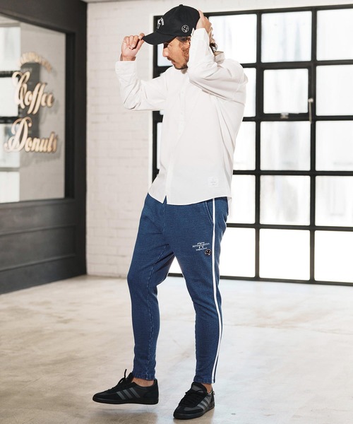 seventy seven(セブンティセブン)の「mp13505-denim jersey pants ニットデニムパンツ(スウェットパンツ・メンズ・インディゴブルー/ライトインディゴブルー・S/M/L/XL)」の8枚目の写真