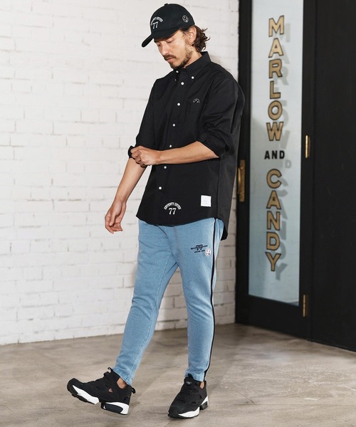 seventy seven(セブンティセブン)の「mp13505-denim jersey pants ニットデニムパンツ(スウェットパンツ・メンズ・インディゴブルー/ライトインディゴブルー・S/M/L/XL)」の12枚目の写真