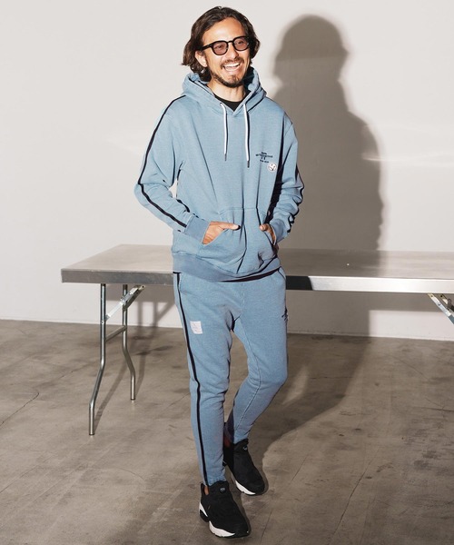 seventy seven(セブンティセブン)の「mp13505-denim jersey pants ニットデニムパンツ(スウェットパンツ・メンズ・インディゴブルー/ライトインディゴブルー・S/M/L/XL)」の14枚目の写真