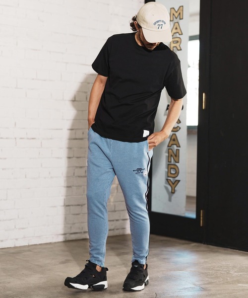 seventy seven(セブンティセブン)の「mp13505-denim jersey pants ニットデニムパンツ(スウェットパンツ・メンズ・インディゴブルー/ライトインディゴブルー・S/M/L/XL)」の15枚目の写真