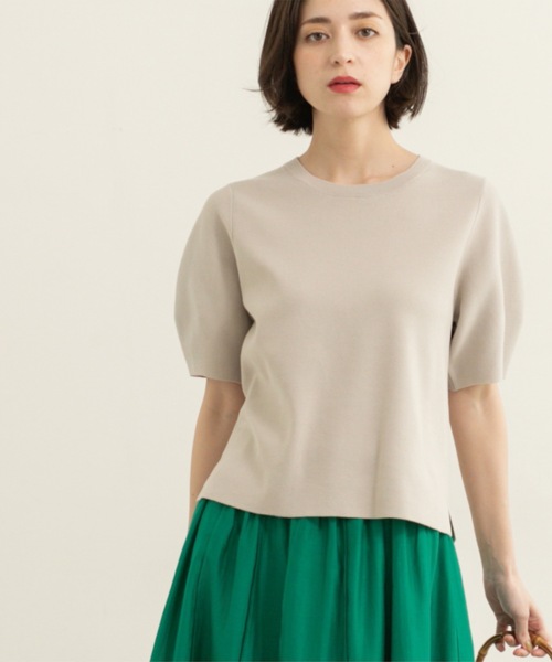 OPAQUE.CLIP（オペークドットクリップ）の「カーブスリーブニット【UV/洗濯機洗い可】（ニット/セーター・レディース・ライトオレンジ系/グリーン/ブラック/ナチュラル/ホワイト・42/38/36/40）」の20枚目の写真