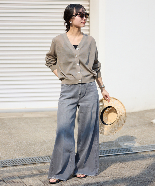 SLOBE IENA(スローブイエナ)の「《追加》リネン混シアーカーディガン(カーディガン/ボレロ・レディース・ホワイト/ベージュ系その他/スカイブルー/ブラック・FREE)」の19枚目の写真