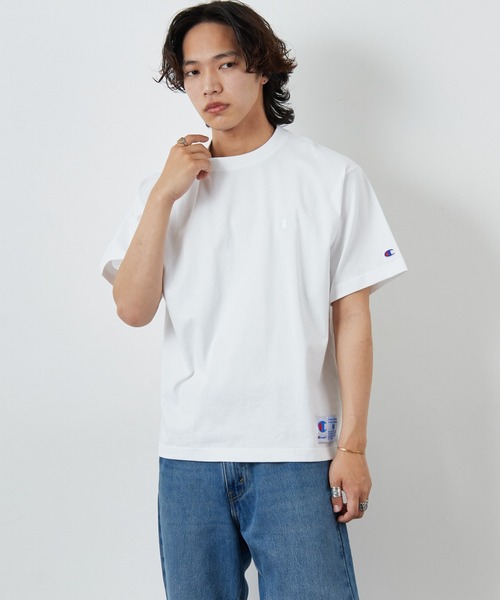 Champion（チャンピオン）の「[Champion/チャンピオン] ワンポイント刺繍ロゴ ショートスリーブTシャツ（Tシャツ/カットソー・レディース・ホワイト/ブラック/オートミール・M/L）」の18枚目の写真