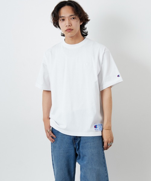 Champion（チャンピオン）の「[Champion/チャンピオン] ワンポイント刺繍ロゴ ショートスリーブTシャツ（Tシャツ/カットソー・レディース・ホワイト/ブラック/オートミール・M/L）」の21枚目の写真