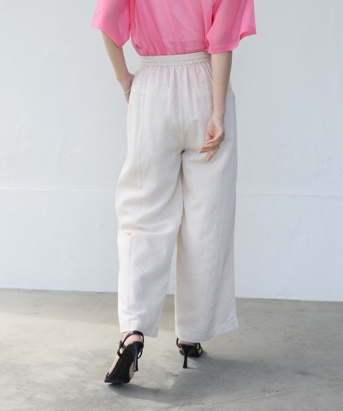 Bou Jeloud（ブージュルード）の「麻混ストレートパンツ（その他パンツ・レディース・ナチュラル/チャコールグレー/ピンク・38）」の11枚目の写真
