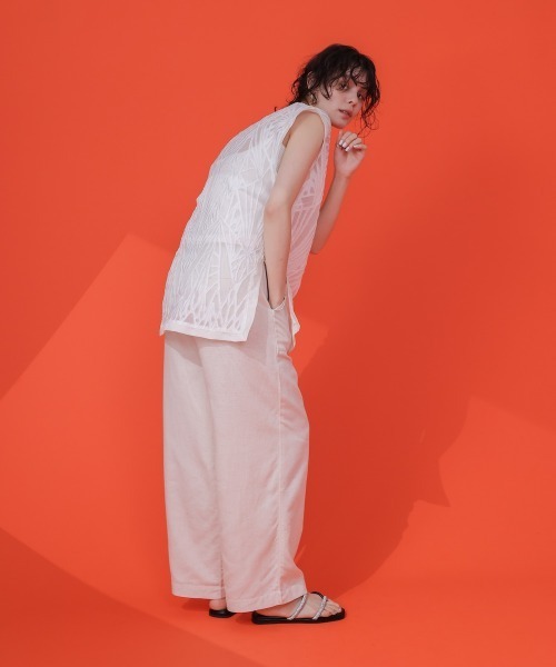 Bou Jeloud（ブージュルード）の「麻混ストレートパンツ（その他パンツ・レディース・ナチュラル/チャコールグレー/ピンク・38）」の16枚目の写真