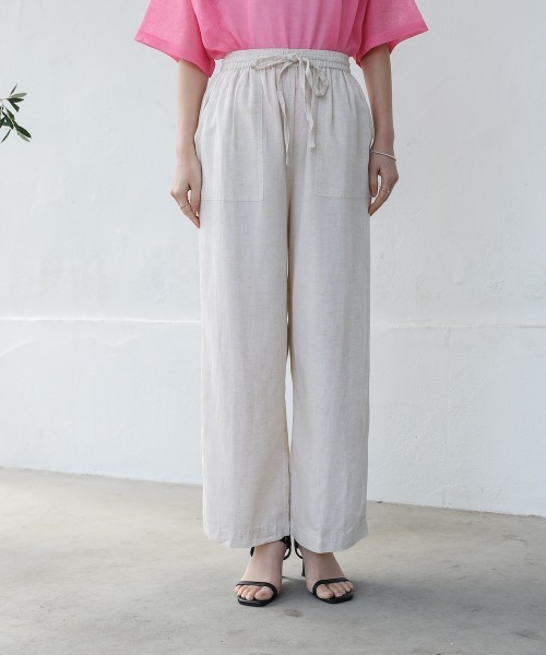 Bou Jeloud（ブージュルード）の「麻混ストレートパンツ（その他パンツ・レディース・ナチュラル/チャコールグレー/ピンク・38）」の19枚目の写真