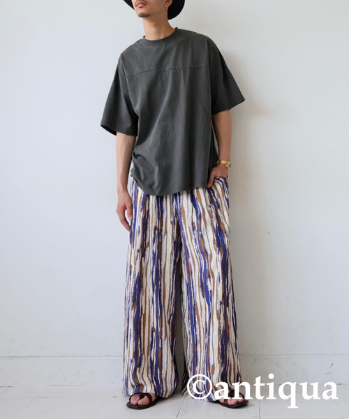 antiqua(アンティカ)の「ピグメント半袖Tシャツ(Tシャツ/カットソー・レディース・ダークグレー/カーキ/ブルー/ホワイト・P/R)」の10枚目の写真