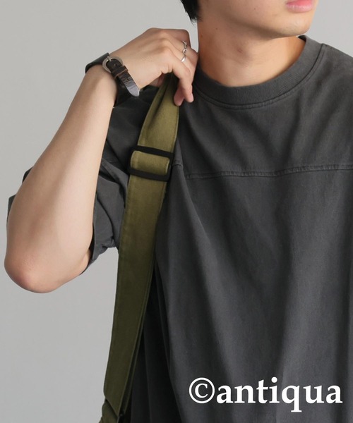 antiqua(アンティカ)の「ピグメント半袖Tシャツ(Tシャツ/カットソー・レディース・ダークグレー/カーキ/ブルー/ホワイト・P/R)」の14枚目の写真
