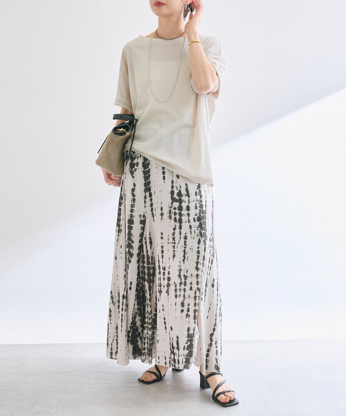 RIVE DROITE（リヴドロワ）の「【à Nice （ア ・ニース）】タイダイプリントマキシスカート（スカート・レディース・ブラック/カーキ・38/36）」の3枚目の写真