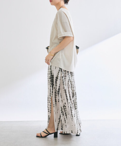 RIVE DROITE（リヴドロワ）の「【à Nice （ア ・ニース）】タイダイプリントマキシスカート（スカート・レディース・ブラック/カーキ・38/36）」の5枚目の写真