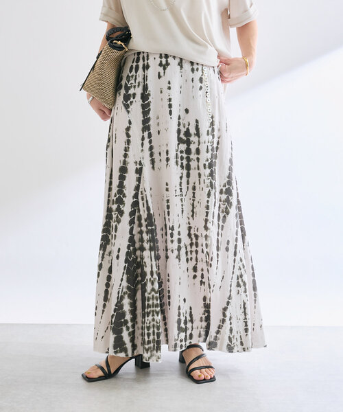 RIVE DROITE（リヴドロワ）の「【à Nice （ア ・ニース）】タイダイプリントマキシスカート（スカート・レディース・ブラック/カーキ・38/36）」の7枚目の写真