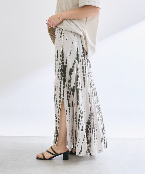 RIVE DROITE（リヴドロワ）の「【à Nice （ア ・ニース）】タイダイプリントマキシスカート（スカート・レディース・ブラック/カーキ・38/36）」の8枚目の写真