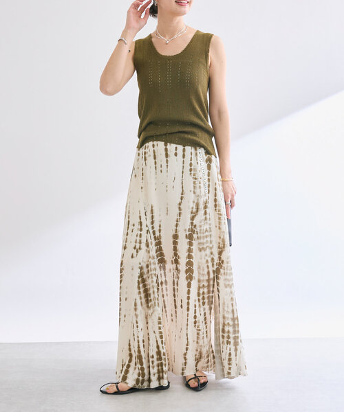 RIVE DROITE（リヴドロワ）の「【à Nice （ア ・ニース）】タイダイプリントマキシスカート（スカート・レディース・ブラック/カーキ・38/36）」の20枚目の写真