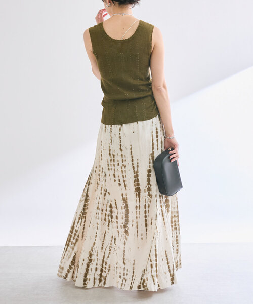 RIVE DROITE（リヴドロワ）の「【à Nice （ア ・ニース）】タイダイプリントマキシスカート（スカート・レディース・ブラック/カーキ・38/36）」の22枚目の写真