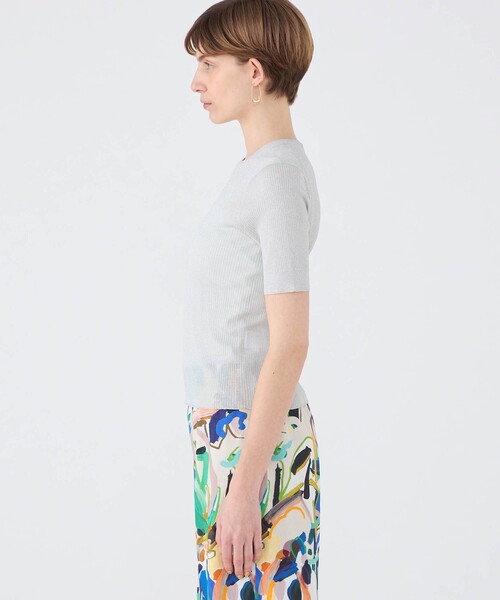 BALLSEY（ボールジィ）の「マーセライズドコットン クルーネックプルオーバー（ニット/セーター・レディース・ホワイト/ブラック/シルバー/ブルー/ダークグリーン・M/S）」の8枚目の写真