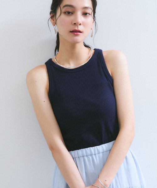 JIL SANDER ◆ネイビー アメリカンスリーブトップス ◆サイズ３４ JIL SANDER ◇アメリカンスリーブトップス ◇ネイビー◇サイズ