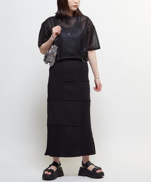 CONVERSE TOKYO(コンバーストウキョウ)の「【HL】PATCHWORK RIB SKIRT(スカート・レディース・キャメル/ブルー/ブラック・FREE)」の18枚目の写真