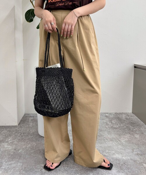 fredy emue（フレディエミュ）の「【The Bagmati】メタリックコードラウンドバッグ（かごバッグ・レディース・ブラック/シルバー/ゴールド・FREE）」の6枚目の写真