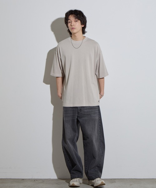 SLICK(スリック)の「【SLICK/スリック】Pigment Dye Damage T-Shirt / ピグメントダイダメージTシャツ/オーバーサイズ シルエット / ピグメント加工/ ビンテージ(Tシャツ/カットソー・メンズ・グレイッシュベージュ/ブルーグレー/ブラック・1/2/3)」の12枚目の写真