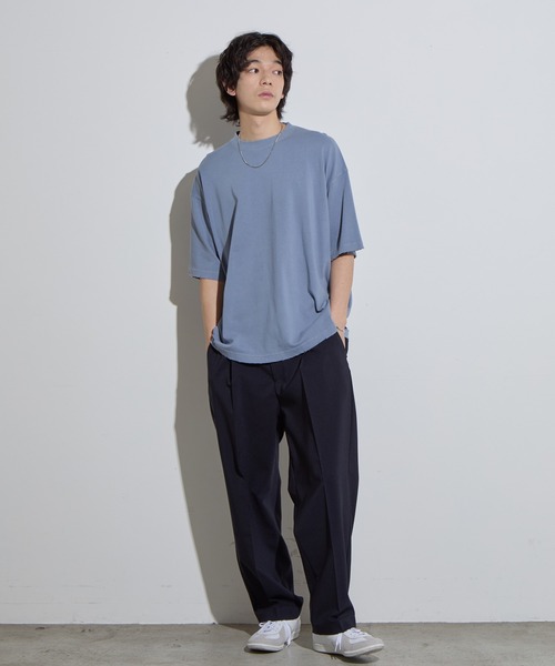 SLICK(スリック)の「【SLICK/スリック】Pigment Dye Damage T-Shirt / ピグメントダイダメージTシャツ/オーバーサイズ シルエット / ピグメント加工/ ビンテージ(Tシャツ/カットソー・メンズ・グレイッシュベージュ/ブルーグレー/ブラック・1/2/3)」の19枚目の写真