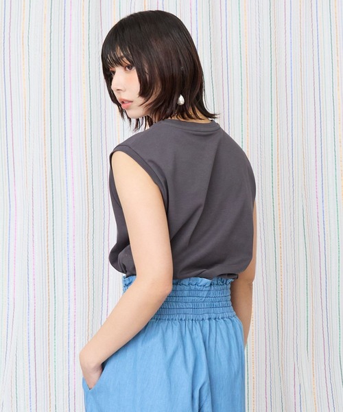 JETSET SOLO PLUS （ジェットセットソロプラス）の「【JETSET SOLO PLUS】JESETロゴシルケットノースリTシャツ（Tシャツ/カットソー・レディース・ブラック/ブルーグリーン/チャコール・FREE）」の17枚目の写真