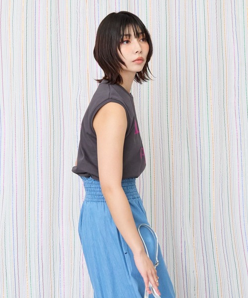 JETSET SOLO PLUS （ジェットセットソロプラス）の「【JETSET SOLO PLUS】JESETロゴシルケットノースリTシャツ（Tシャツ/カットソー・レディース・ブラック/ブルーグリーン/チャコール・FREE）」の19枚目の写真