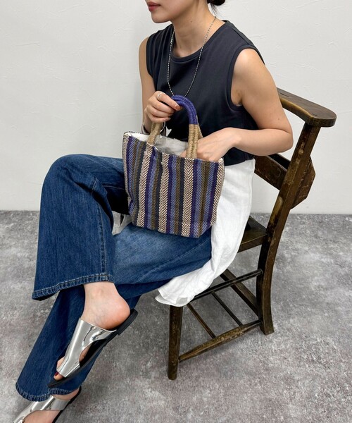 fredy emue（フレディエミュ）の「【TARANGO/タランゴ】ジュート台形バッグ（かごバッグ・レディース・ブラック系その他/ブルー系その他3/イエロー系その他3・FREE）」の13枚目の写真