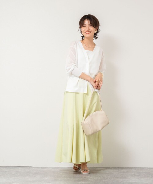 NOLLEY’S Sophi(ノーリーズソフィ)の「《手洗い可能》綿混シアーVネックカーディガン(カーディガン/ボレロ・レディース・サックスブルー/オフホワイト/ブラック・38)」の22枚目の写真