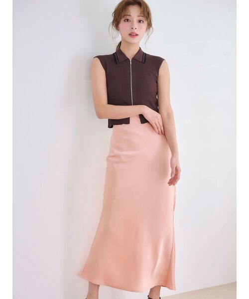 MERCURYDUO（マーキュリーデュオ）の「ZIPポロニット（ニット/セーター・レディース・ミント/ベージュ/ブラウン・FREE）」の14枚目の写真