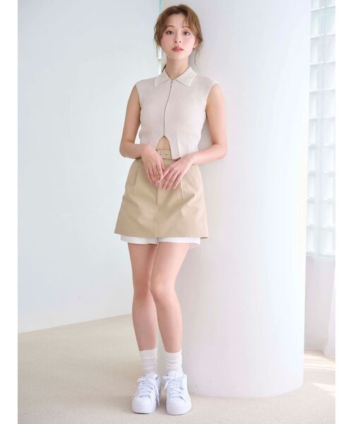 MERCURYDUO（マーキュリーデュオ）の「ZIPポロニット（ニット/セーター・レディース・ミント/ベージュ/ブラウン・FREE）」の17枚目の写真