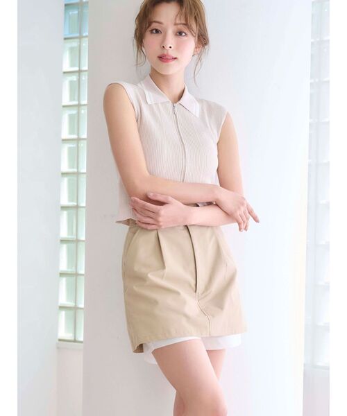 MERCURYDUO（マーキュリーデュオ）の「ZIPポロニット（ニット/セーター・レディース・ミント/ベージュ/ブラウン・FREE）」の19枚目の写真