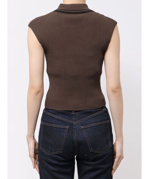 MERCURYDUO（マーキュリーデュオ）の「ZIPポロニット（ニット/セーター・レディース・ミント/ベージュ/ブラウン・FREE）」の4枚目の写真