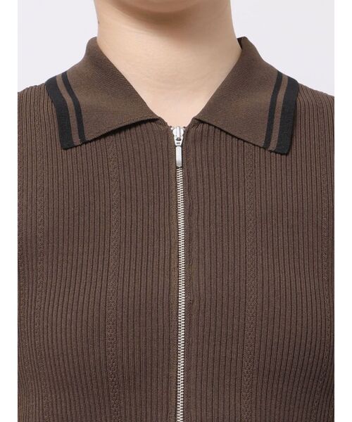 MERCURYDUO（マーキュリーデュオ）の「ZIPポロニット（ニット/セーター・レディース・ミント/ベージュ/ブラウン・FREE）」の5枚目の写真