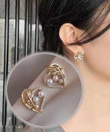 ピアス ハート キラキラ ビジューピアス