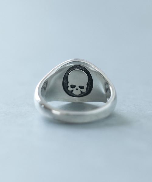 セール】FLAT ROUND TOP SECRET SKULL RING / フラット ラウンド