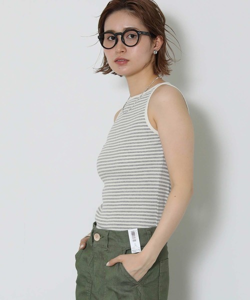Gready Brilliant(グレディブリリアン)の「アメスリボーダータンクトップ(Tシャツ/カットソー・レディース・グレー/ブラック/レッド・FREE)」の13枚目の写真