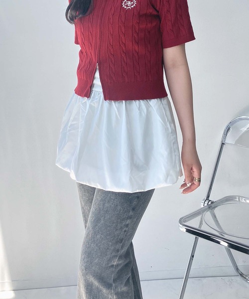 AS KNOW AS plus（アズノゥアズプラス）の「●重ねてアソートデザイン タンクキャミソール（バルーン・レース・ドットティアード）（キャミソール・レディース・ホワイト系1/ホワイト系2/ホワイト系3・FREE）」の2枚目の写真