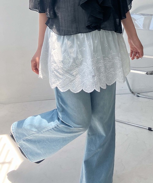 AS KNOW AS plus（アズノゥアズプラス）の「●重ねてアソートデザイン タンクキャミソール（バルーン・レース・ドットティアード）（キャミソール・レディース・ホワイト系1/ホワイト系2/ホワイト系3・FREE）」の3枚目の写真