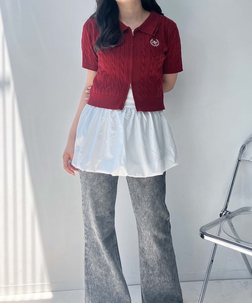 AS KNOW AS plus（アズノゥアズプラス）の「●重ねてアソートデザイン タンクキャミソール（バルーン・レース・ドットティアード）（キャミソール・レディース・ホワイト系1/ホワイト系2/ホワイト系3・FREE）」の20枚目の写真