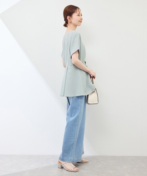 接触冷感】ハートネックペプラムブラウス（シャツ/ブラウス）｜ROPE